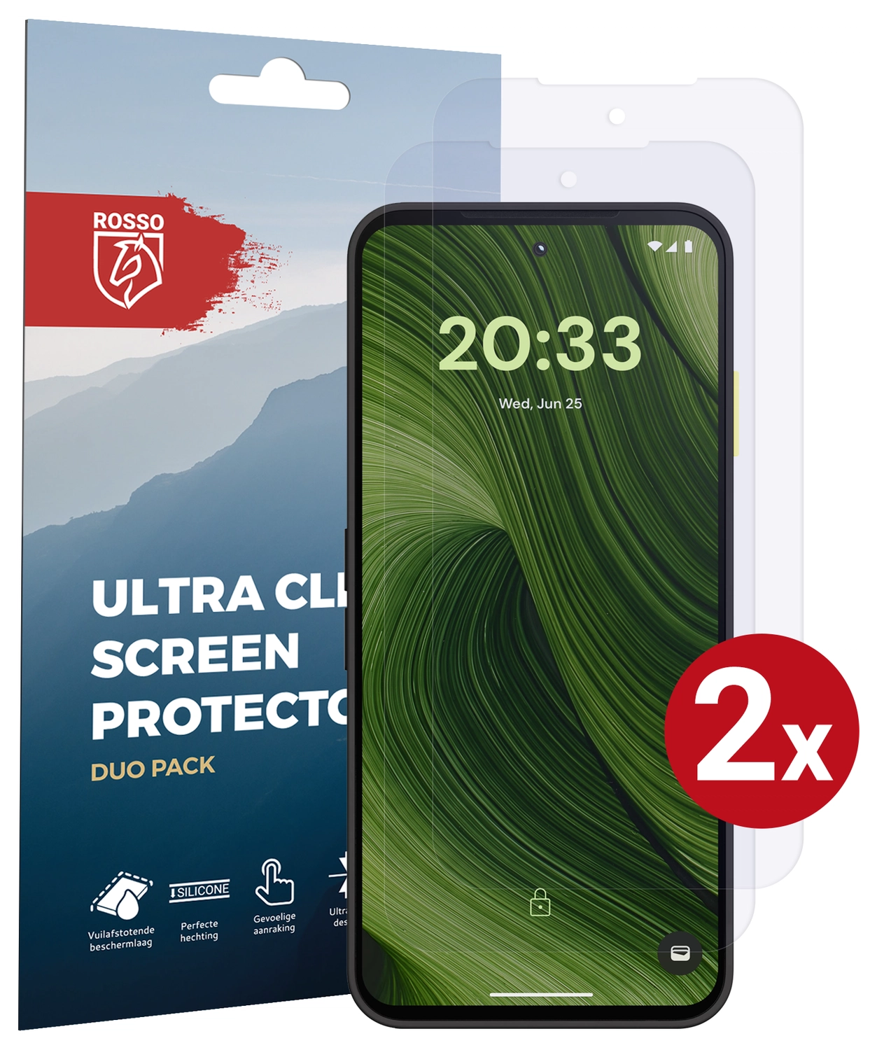 Rosso Fairphone 6 Screen Protector Case Friendly Folie Duo Pack afbeelding 1