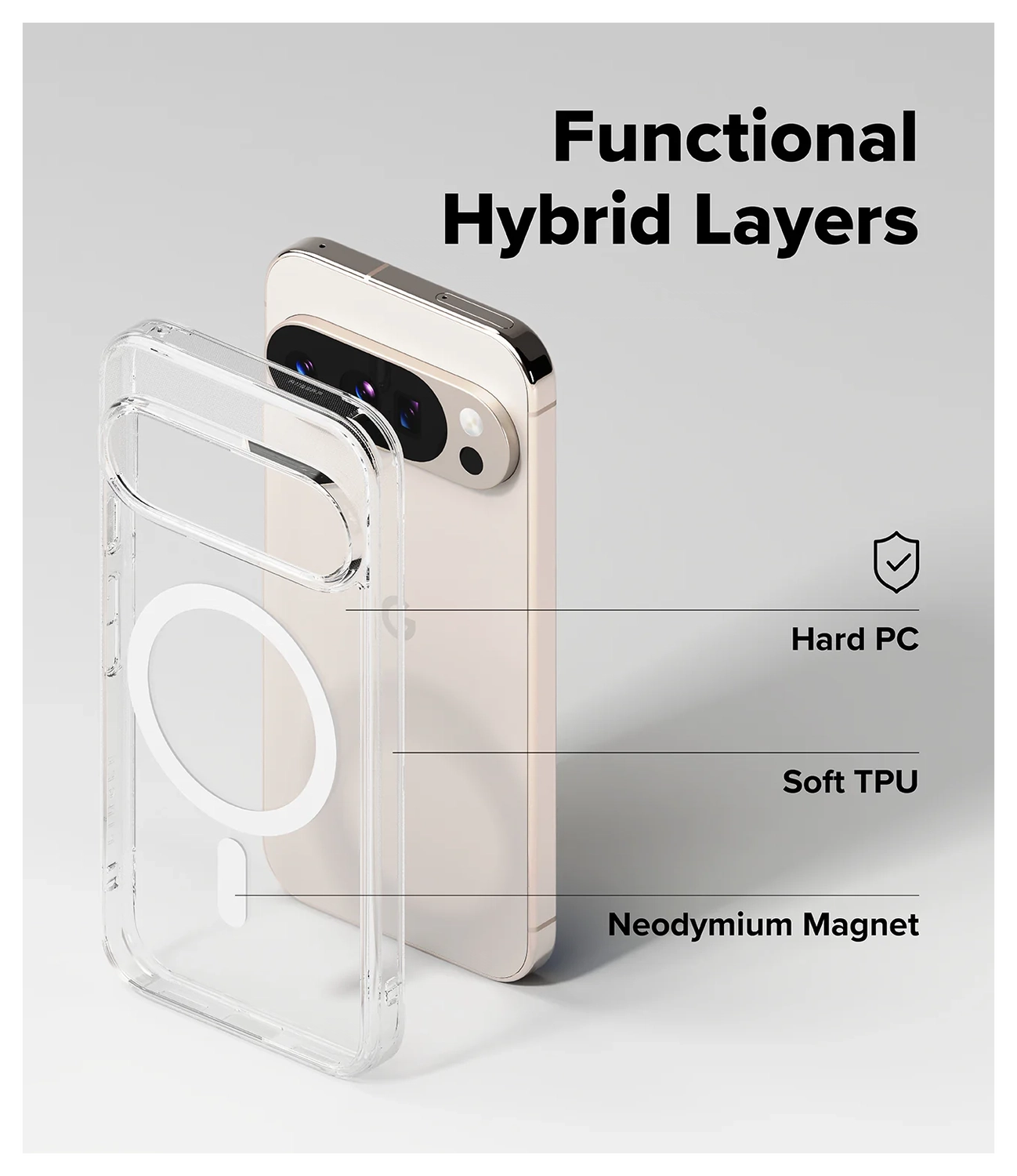 Ringke Fusion Magnetic Google Pixel 10 / 10 Pro Hoesje MagSafe Transparant afbeelding 4