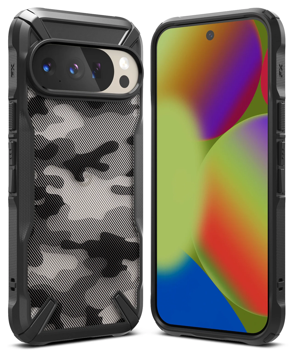 Ringke Fusion X Google Pixel 10 / 10 Pro Hoesje Back Cover Camo Zwart afbeelding 1