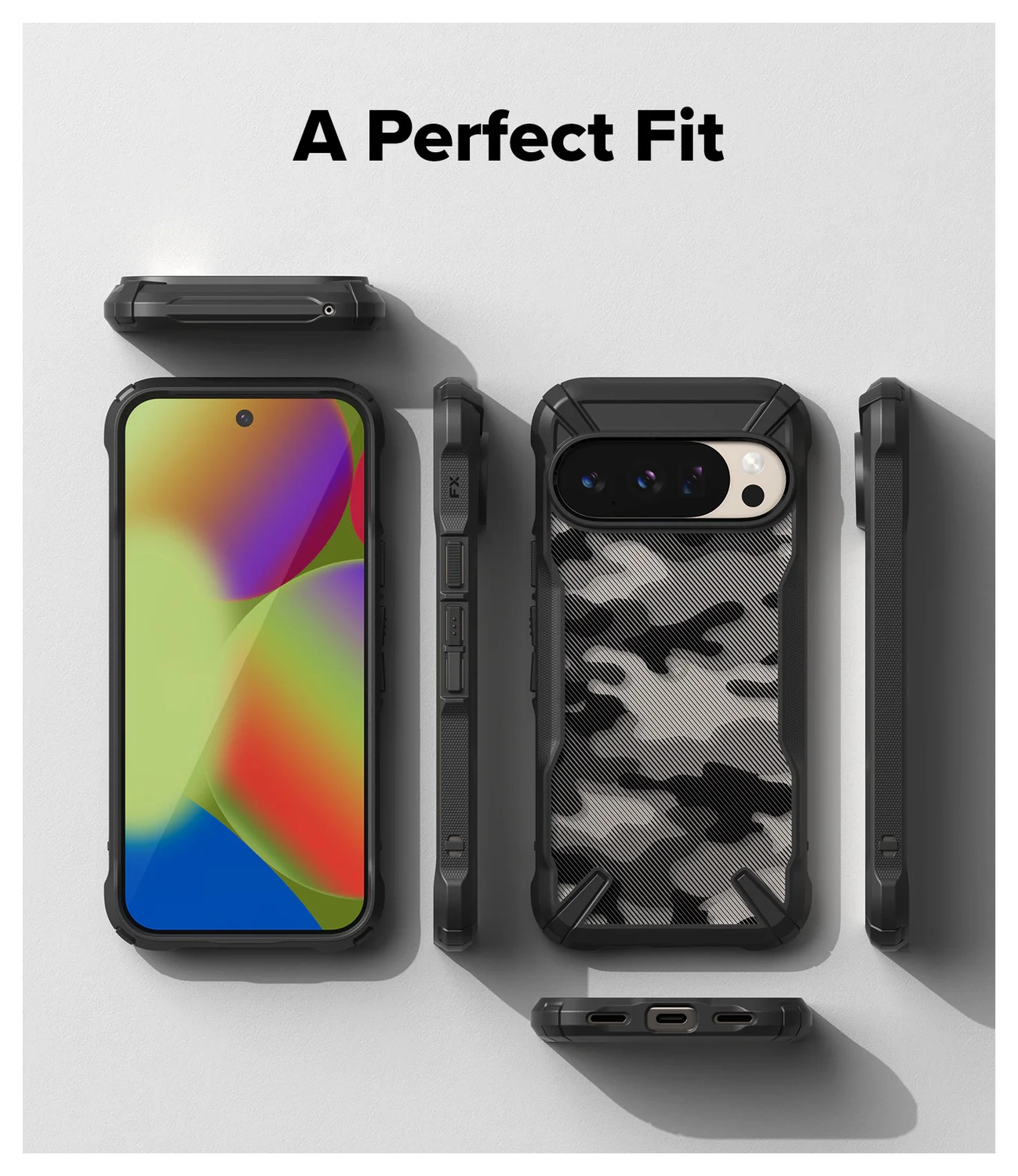 Ringke Fusion X Google Pixel 10 / 10 Pro Hoesje Back Cover Camo Zwart afbeelding 2