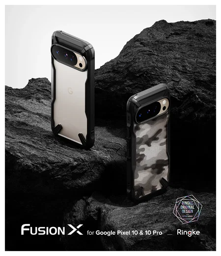 Ringke Fusion X Google Pixel 10 / 10 Pro Hoesje Back Cover Camo Zwart afbeelding 4