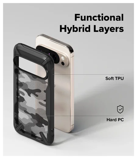 Ringke Fusion X Google Pixel 10 / 10 Pro Hoesje Back Cover Camo Zwart afbeelding 9
