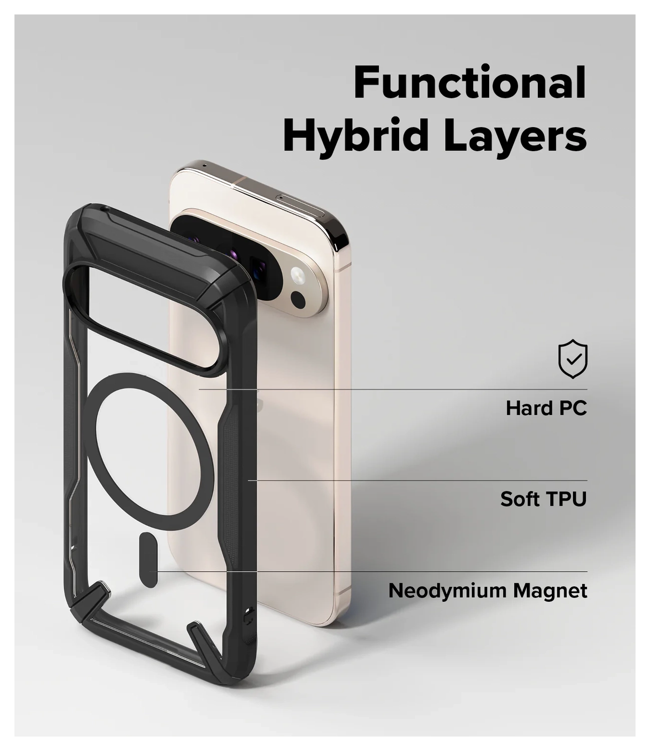 Ringke Fusion X Magnetic Google Pixel 10 / 10 Pro Hoesje MagSafe Zwart afbeelding 4