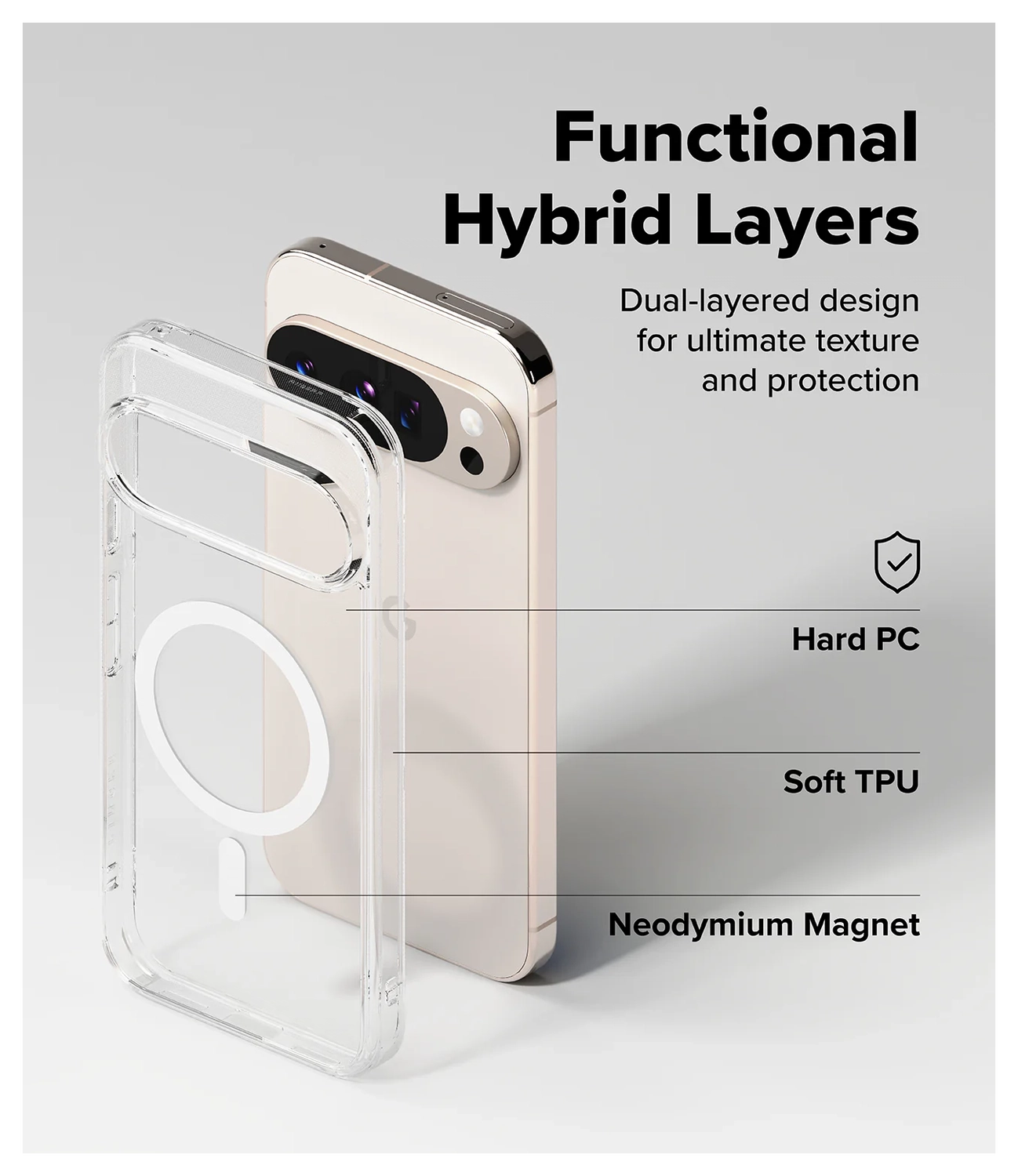 Ringke Fusion Magnetic Google Pixel 10 Pro XL Hoesje MagSafe Transparant afbeelding 4