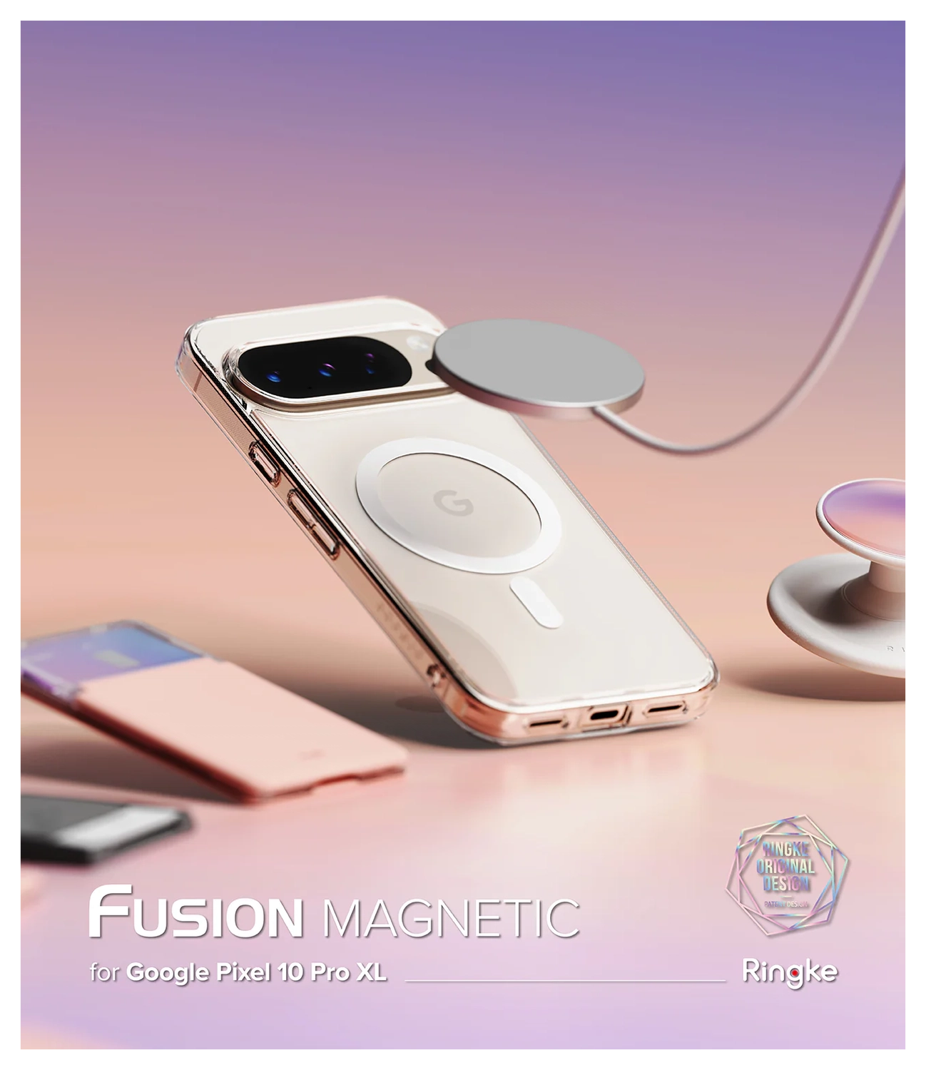Ringke Fusion Magnetic Google Pixel 10 Pro XL Hoesje MagSafe Transparant afbeelding 5