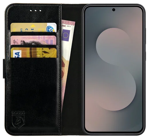 Rosso Element Samsung Galaxy S25 FE Hoesje Book Case Wallet Zwart afbeelding 1