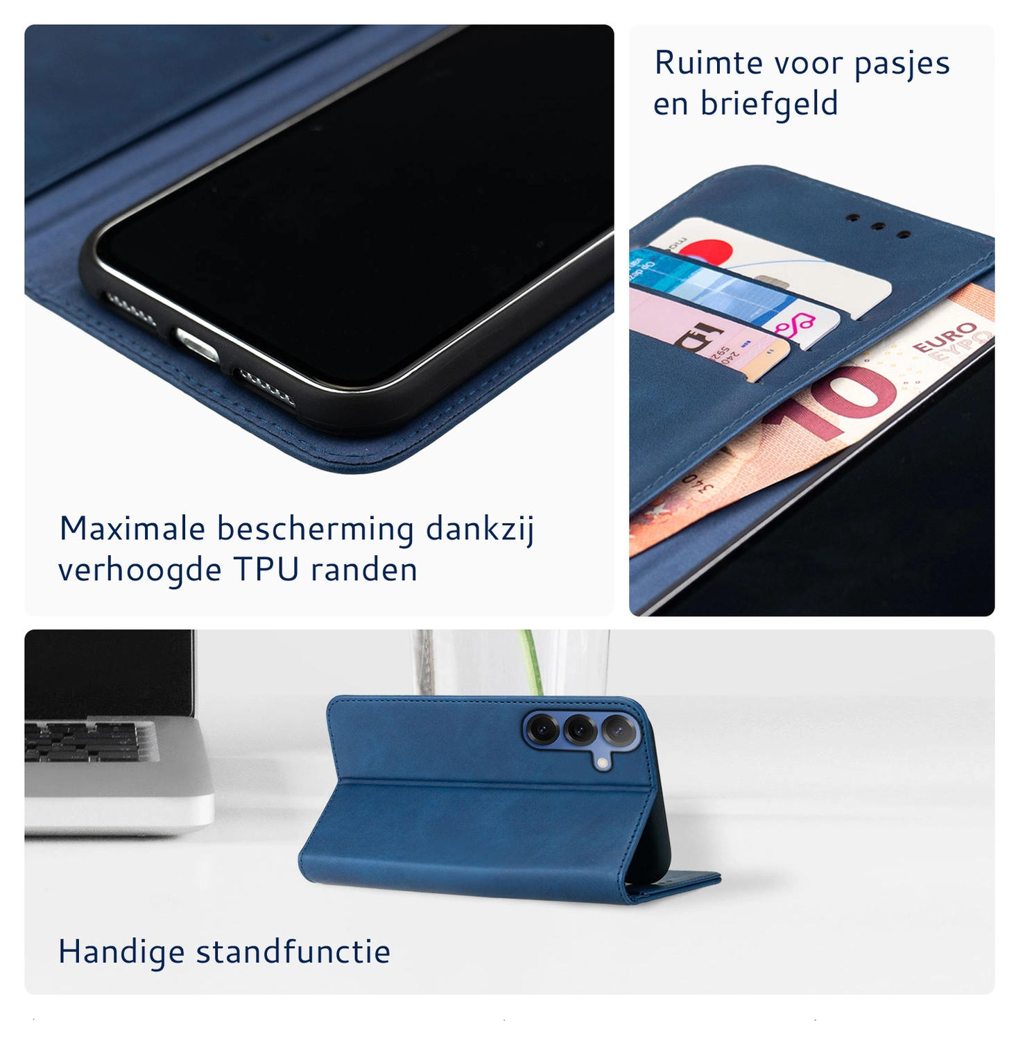 Rosso Element Samsung Galaxy S25 FE Hoesje Book Case Wallet Blauw afbeelding 3