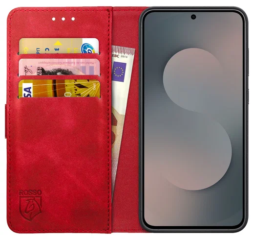 Rosso Element Samsung Galaxy S25 FE Hoesje Book Case Wallet Rood afbeelding 1