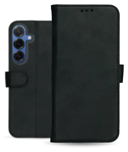 Rosso Deluxe Samsung Galaxy S25 FE Hoesje Echt Leer Book Case Zwart afbeelding 12