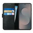Rosso Deluxe Samsung Galaxy S25 FE Hoesje Echt Leer Book Case Zwart
