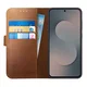 Rosso Deluxe Samsung Galaxy S25 FE Hoesje Echt Leer Book Case Bruin afbeelding 1
