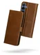 Rosso Deluxe Samsung Galaxy S25 FE Hoesje Echt Leer Book Case Bruin afbeelding 2