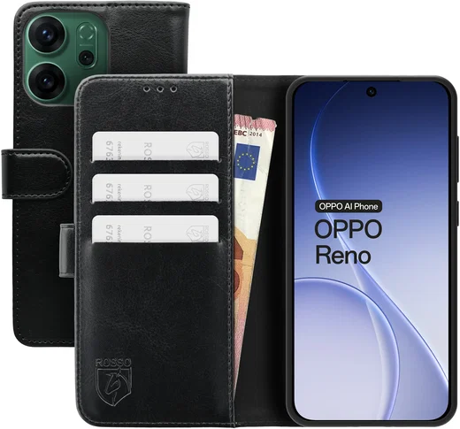 Rosso Element Oppo Reno 14 Pro Hoesje Book Case Wallet Zwart afbeelding 1