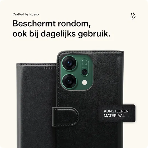 Rosso Element Oppo Reno 14 Pro Hoesje Book Case Wallet Zwart afbeelding 3