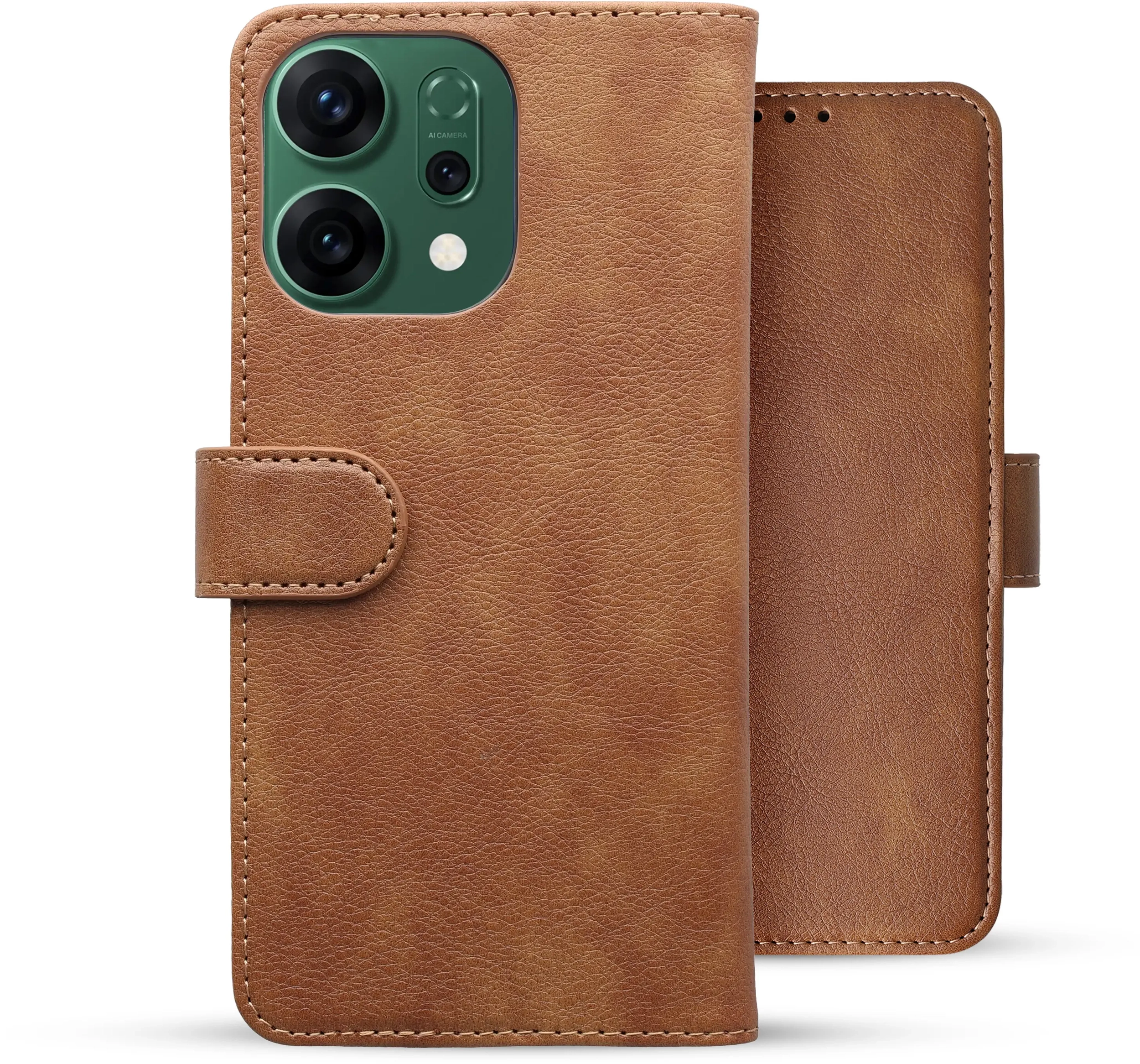 Rosso Element Oppo Reno 14 Pro Hoesje Book Case Wallet Bruin afbeelding 2