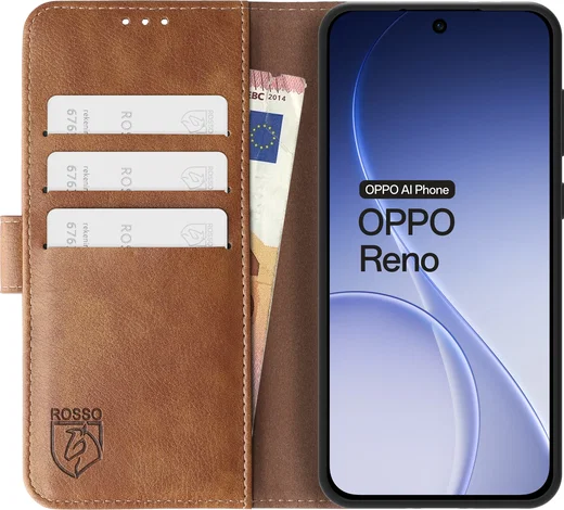 Rosso Element Oppo Reno 14 Pro Hoesje Book Case Wallet Bruin afbeelding 14