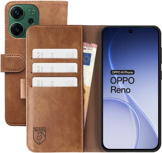 Rosso Element Oppo Reno 14 Pro Hoesje Book Case Wallet Bruin afbeelding 1