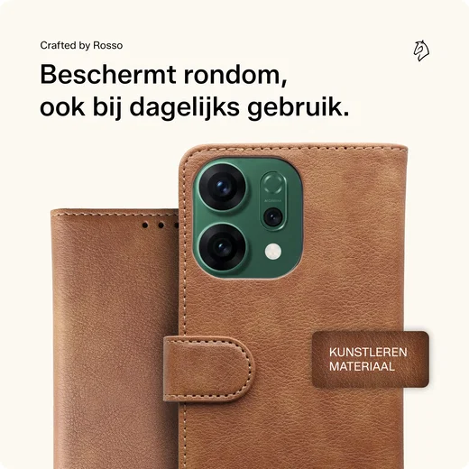 Rosso Element Oppo Reno 14 Pro Hoesje Book Case Wallet Bruin afbeelding 3