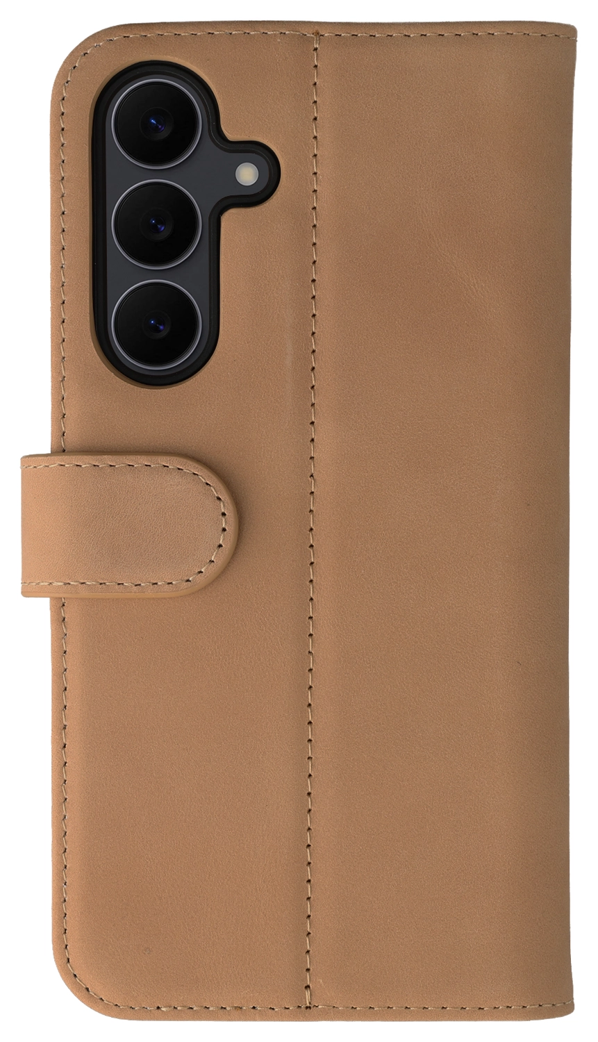 Rosso Elite Samsung S25 FE Hoesje met MagSafe Book Case Echt Leer Lichtbruin afbeelding 9