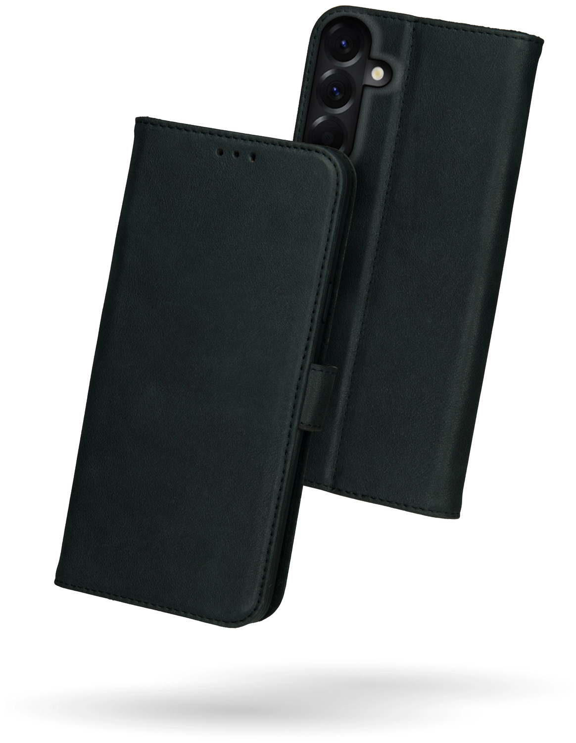 Rosso Deluxe Samsung Galaxy A17 Hoesje Echt Leer Book Case Zwart afbeelding 2