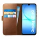 Rosso Deluxe Samsung Galaxy A17 Hoesje Echt Leer Book Case Bruin afbeelding 1