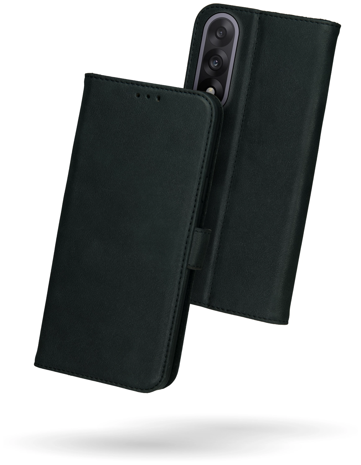 Rosso Deluxe OnePlus Nord 5 Hoesje Echt Leer Book Case Zwart afbeelding 2