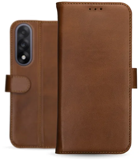Rosso Deluxe OnePlus Nord 5 Hoesje Echt Leer Book Case Bruin afbeelding 12