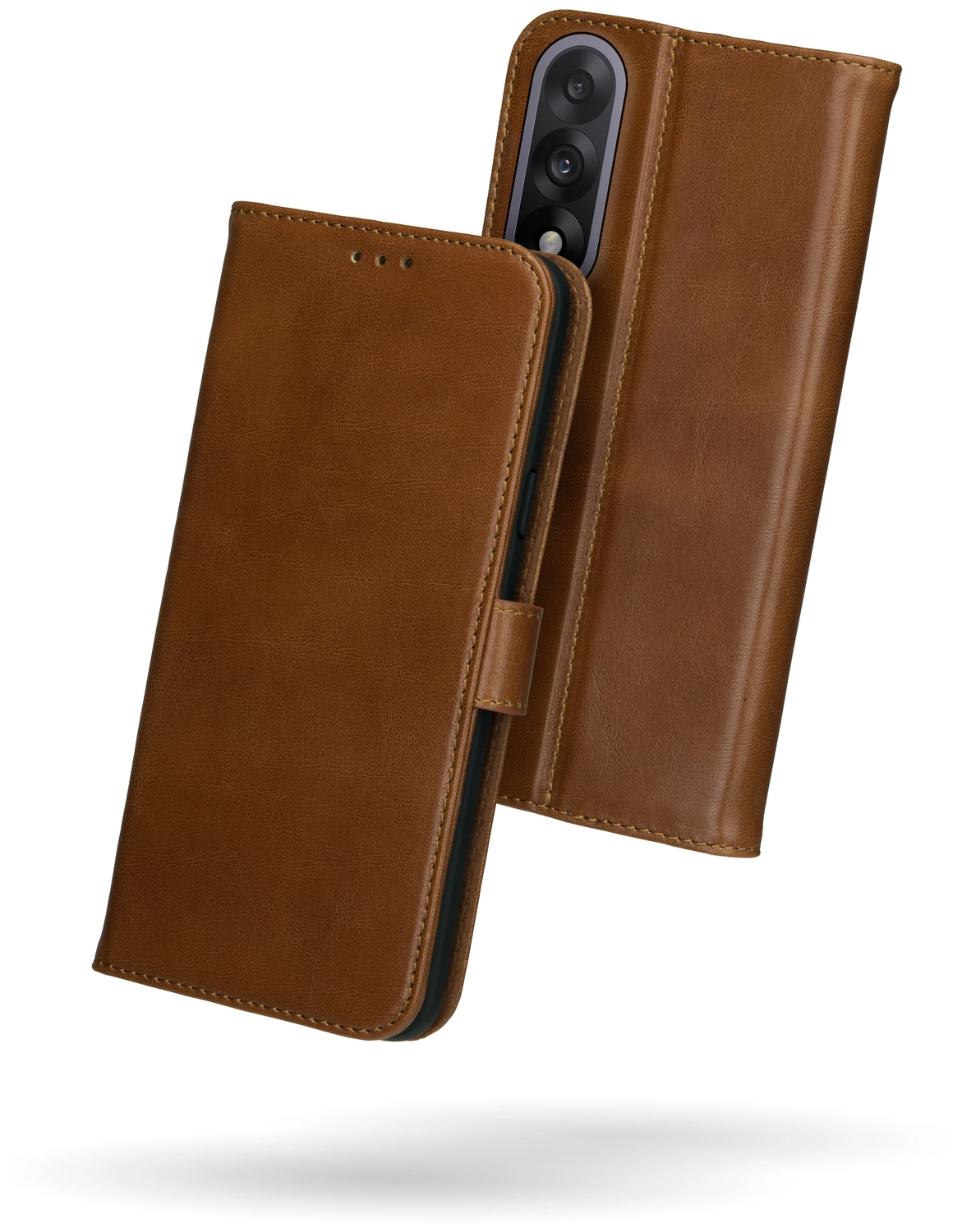 Rosso Deluxe OnePlus Nord 5 Hoesje Echt Leer Book Case Bruin afbeelding 2