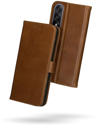 Rosso Deluxe OnePlus Nord 5 Hoesje Echt Leer Book Case Bruin afbeelding 2