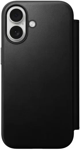 Nomad Modern Leather Folio iPhone 17 Hoesje Book Case MagSafe Zwart afbeelding 4