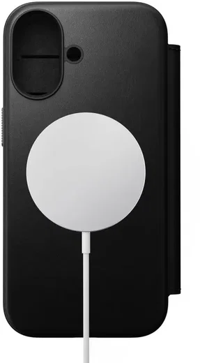 Nomad Modern Leather Folio iPhone 17 Hoesje Book Case MagSafe Zwart afbeelding 11