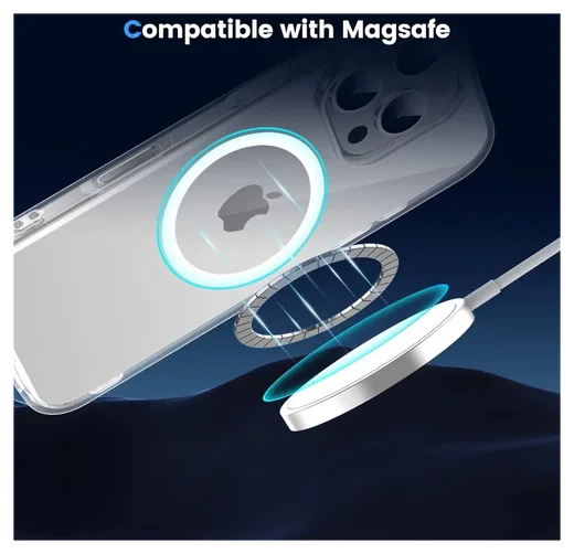 Apple iPhone 16 Pro Max Hoesje Hard Cover met MagSafe Transparant afbeelding 2