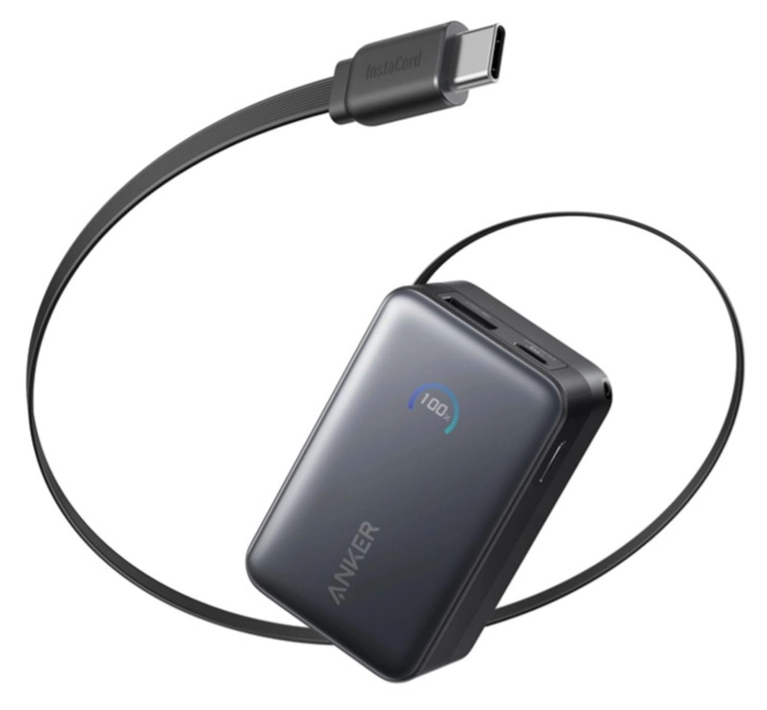 Anker Nano (45W) 10.000 mAh Powerbank Vaste USB-C Kabel Zwart afbeelding 1