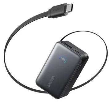 Anker Nano (45W) 10.000 mAh Powerbank Vaste USB-C Kabel Zwart