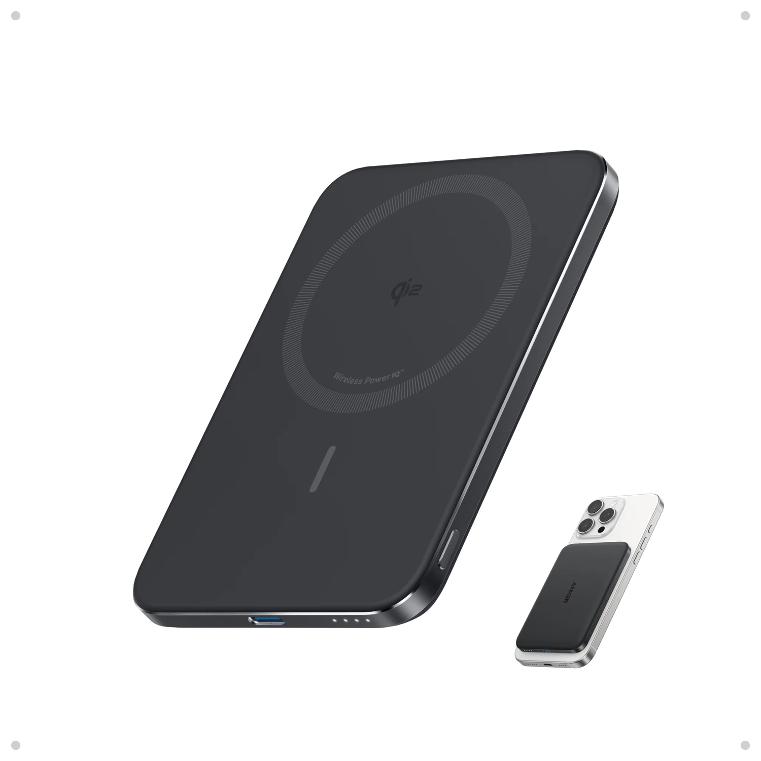 Anker MagGo 15W Slim Qi2 / MagSafe Powerbank met USB-C Poort 5.000mAh Zwart afbeelding 9