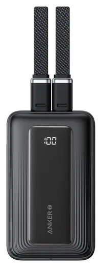 Anker Zolo (30W) 20.000 mAh Powerbank met 2 Ingebouwde MFi USB-C Kabels Zwart afbeelding 5