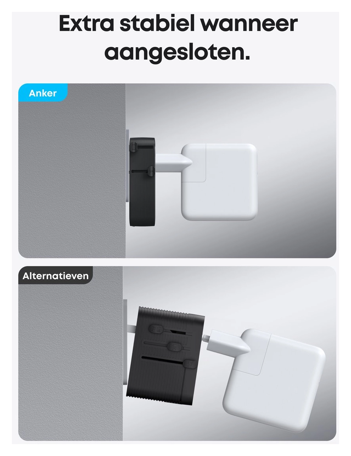 Anker Nano Travel Adapter (20W) Reislader Wereldstekker EU/US/UK/AU Zwart afbeelding 7