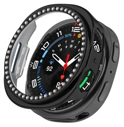 Samsung Galaxy Watch 8 44MM Hoesje - Hard Plastic - Diamant Zwart afbeelding