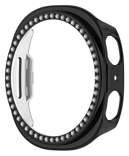 Samsung Galaxy Watch 8 44MM Hoesje - Hard Plastic - Diamant Zwart afbeelding 2