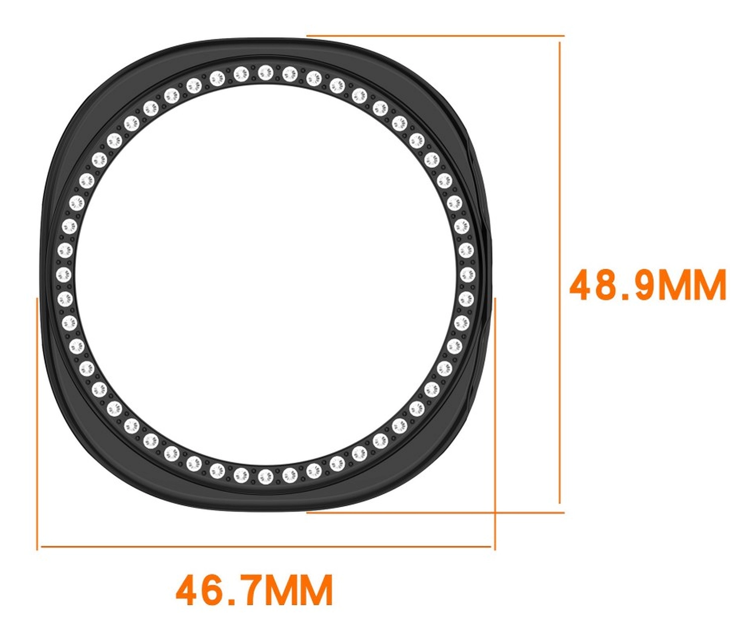 Samsung Galaxy Watch 8 44MM Hoesje - Hard Plastic - Diamant Zwart afbeelding 4