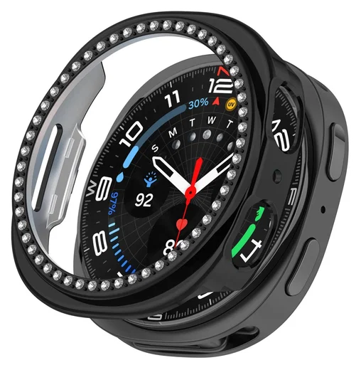 Samsung Galaxy Watch 8 40MM Hoesje - Hard Plastic - Diamant Zwart afbeelding 1