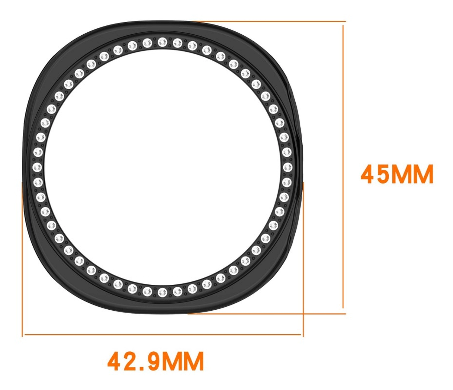 Samsung Galaxy Watch 8 40MM Hoesje - Hard Plastic - Diamant Zwart afbeelding 4