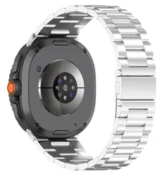 Universeel Smartwatch 20MM Bandje - Hoogwaardig Staal - met Schakels - Zilver afbeelding