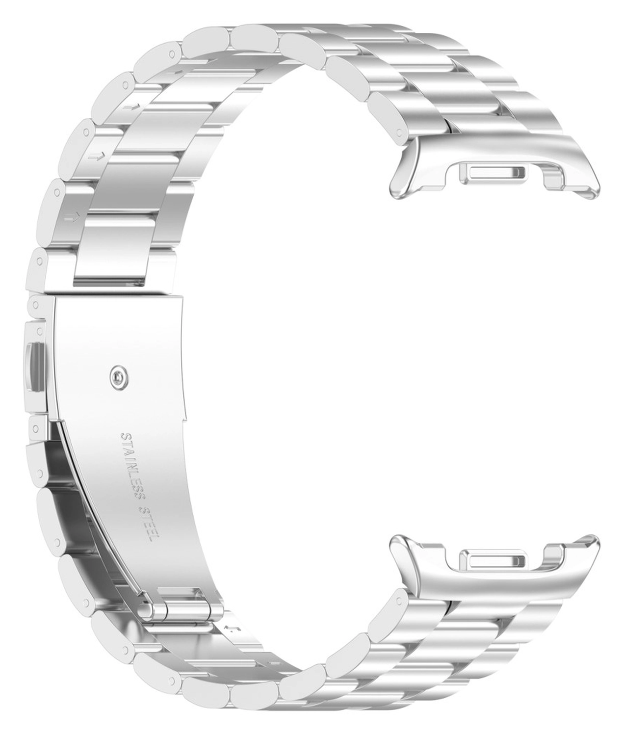 Universeel Smartwatch 20MM Bandje - Hoogwaardig Staal - met Schakels - Zilver afbeelding 2