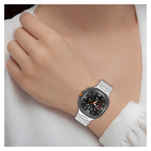 Universeel Smartwatch 20MM Bandje - Hoogwaardig Staal - met Schakels - Zilver afbeelding 3