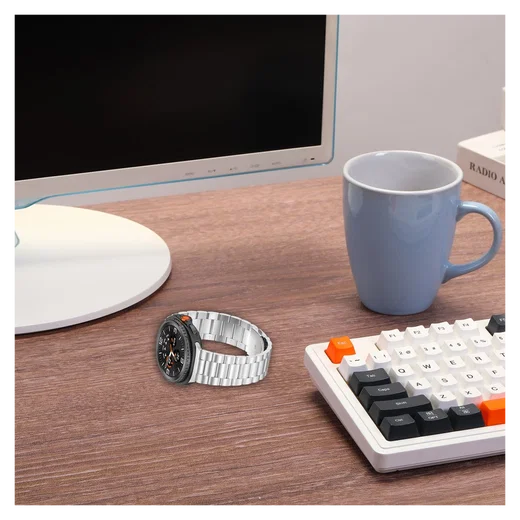 Universeel Smartwatch 20MM Bandje - Hoogwaardig Staal - met Schakels - Zilver afbeelding 4