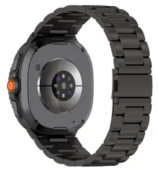 Universeel Smartwatch 20MM Bandje - Hoogwaardig Staal - met Schakels - Zwart afbeelding