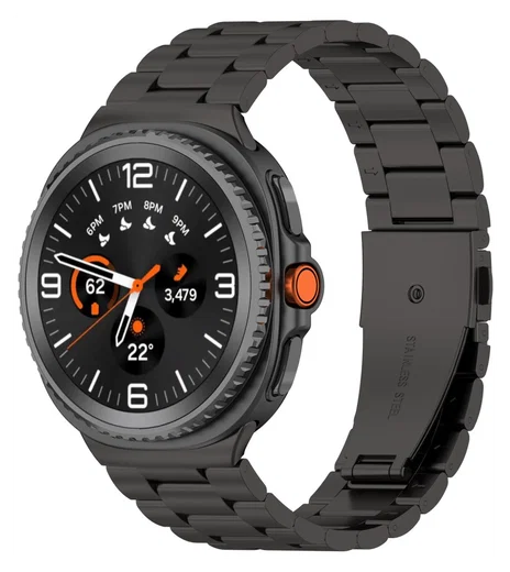 Universeel Smartwatch 20MM Bandje - Hoogwaardig Staal - met Schakels - Zwart afbeelding 2