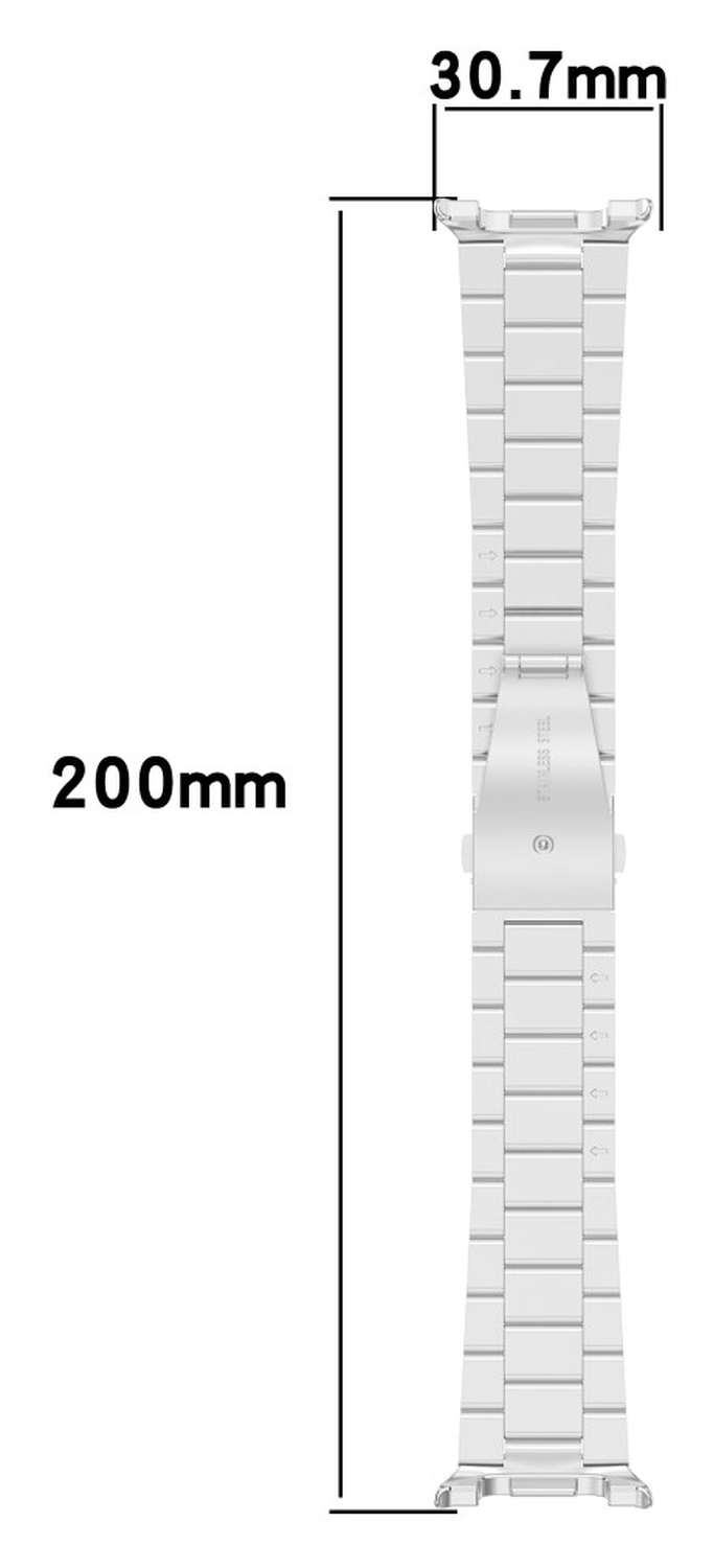 Universeel Smartwatch 20MM Bandje - Hoogwaardig Staal - met Schakels - Zwart afbeelding 6