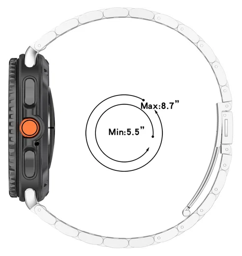 Universeel Smartwatch 20MM Bandje - Hoogwaardig Staal - met Schakels - Zwart afbeelding 7